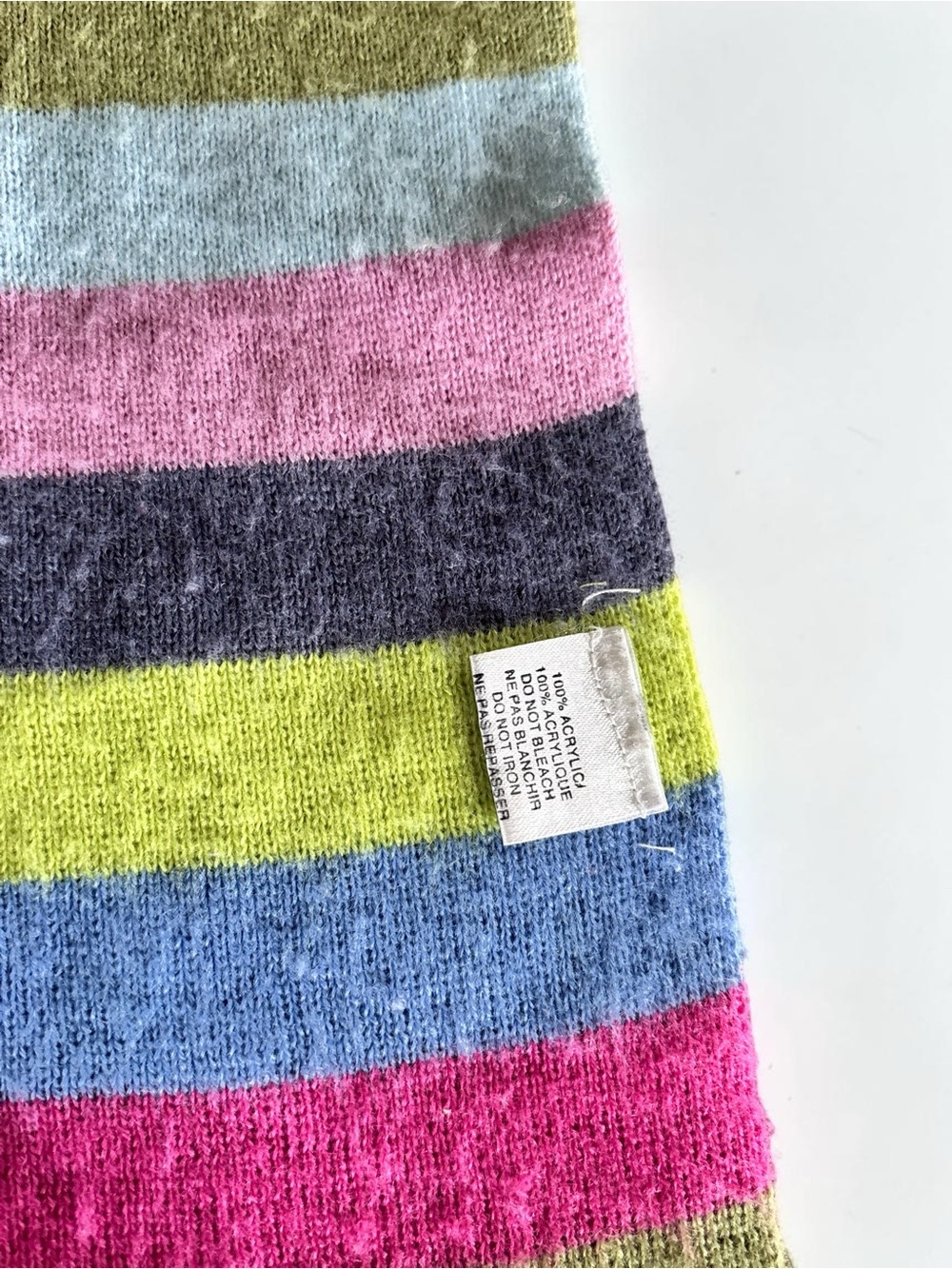 Y2K Cool Magazine Striped Scarf Pastel Rainbow Accessory - Picture 3 of 3